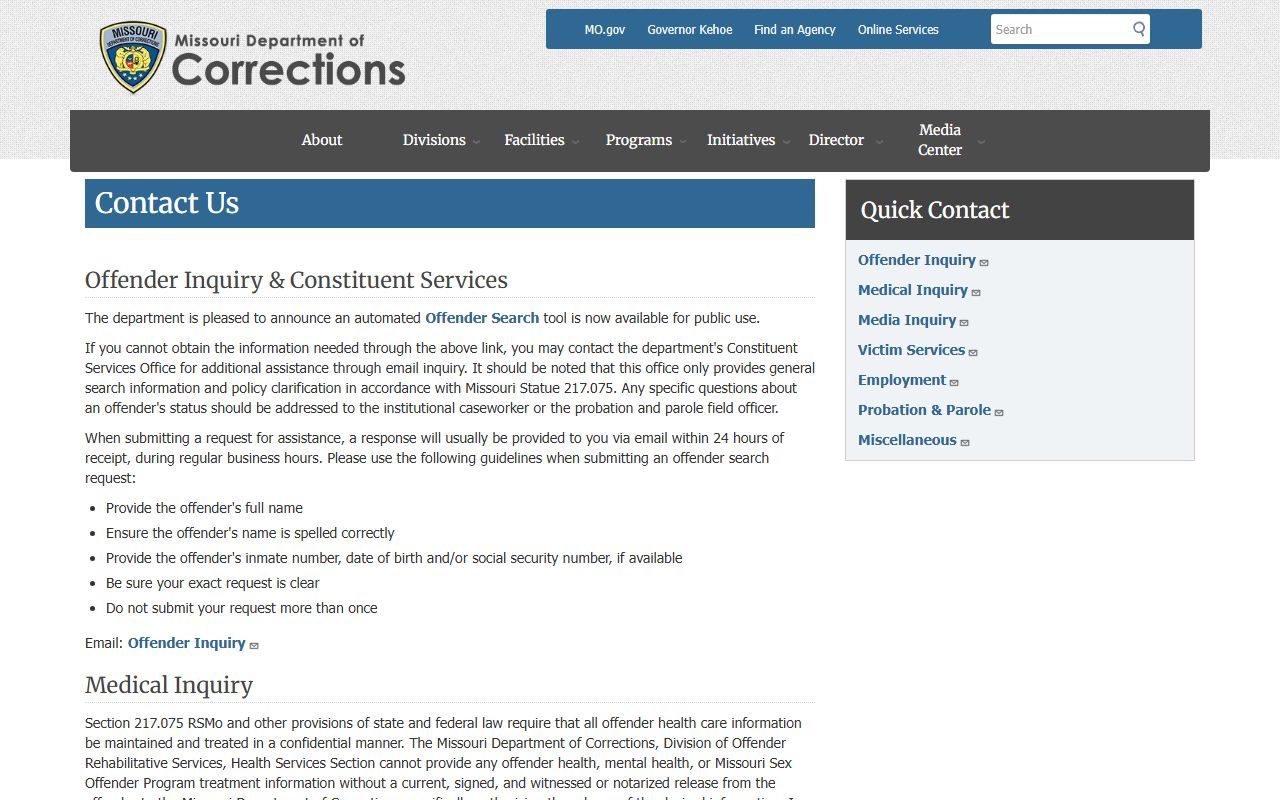 Wright County Circuit Clerk Missouri DOC contact source