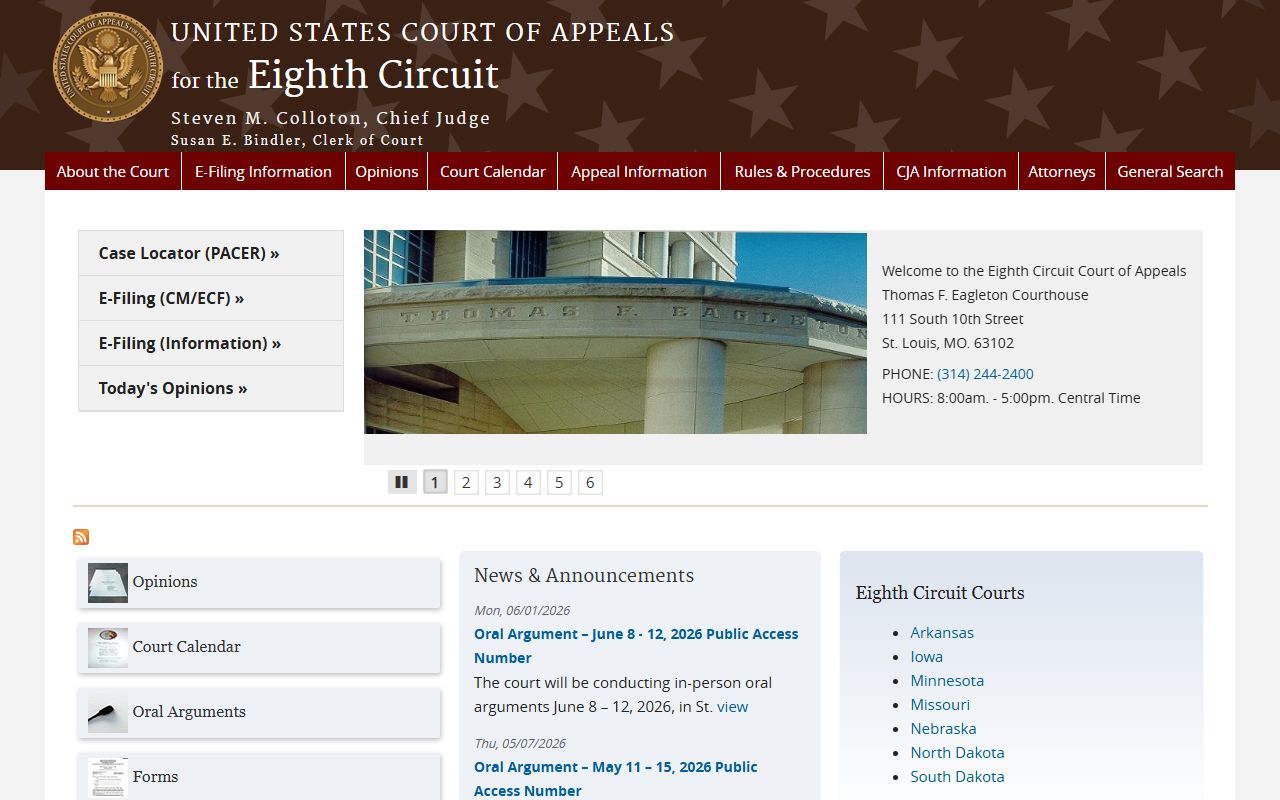 Wright County federal appellate court records Eighth Circuit page